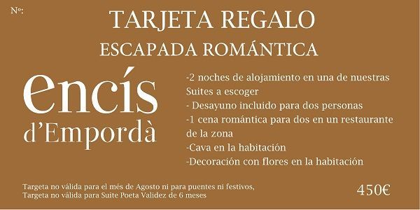 Tarjeta Regalo Escapada romántica 